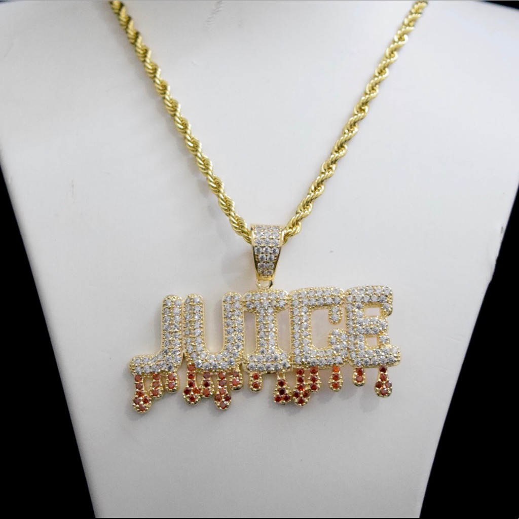14k God Lab Diamond Juice Drip Charm Chain